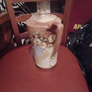 Floral Ceramic Pitcher with Lid